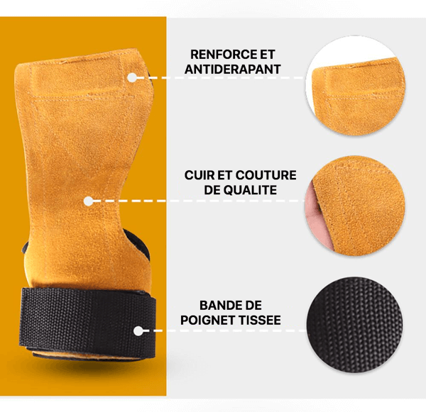 Manique CrossFit en Cuir sans trou "WOD"